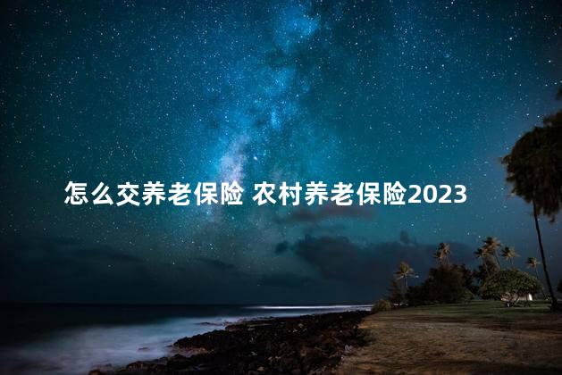 怎么交养老保险 农村养老保险2023交费怎么交